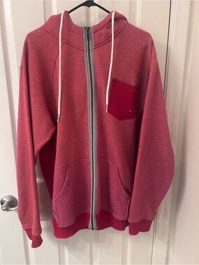 Nomis Vintage Men's Red Zip-Up Hoodie